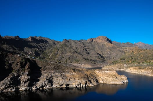 River with Dark Black Water in Canary Islands