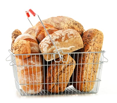 Composition with variety of baking products isolated on white