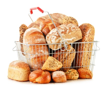 Composition with variety of baking products isolated on white