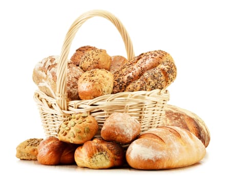 Composition with variety of baking products isolated on white