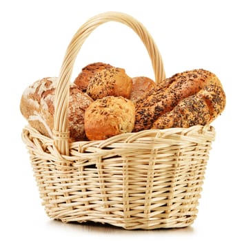 Composition with variety of baking products isolated on white