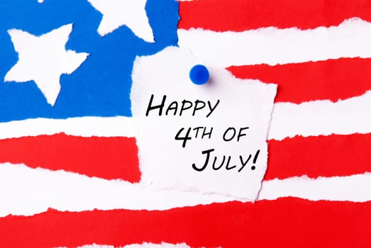 American Flag Background with 4th of July Notice on it