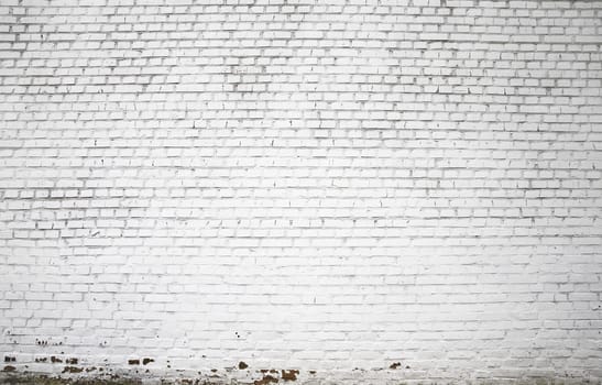 White brick wall for background or texture