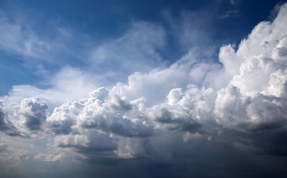 blue sky with clouds closeup