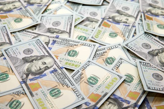 dollars arranged at the background