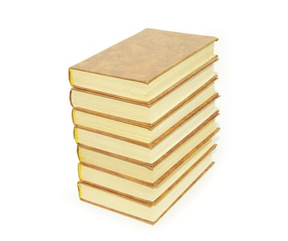 Stack of books isolated over white background