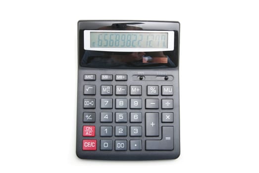 pocket calculator on a white background