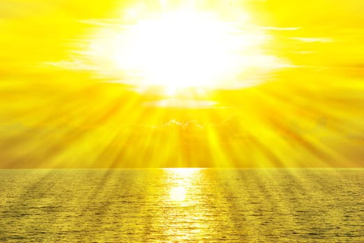 Fantastic sunset over the sea