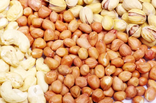 mixed nuts on a background