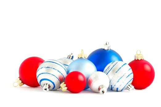 Christmas balls isolated on the white background