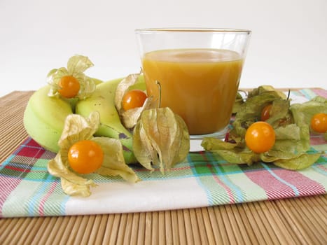 Smoothie with banana and physalis