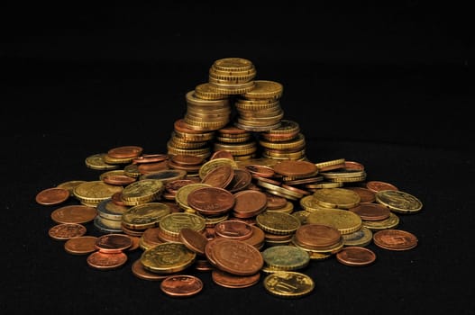 Photo Background Texture With Small Coins Of Different European Countries