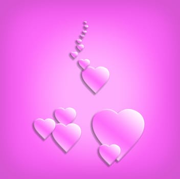 Greeting card with hearts