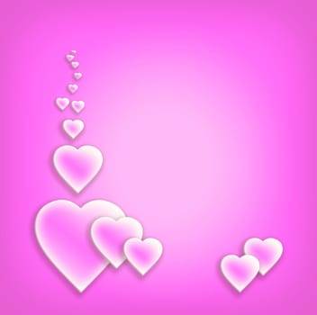 Greeting card with hearts