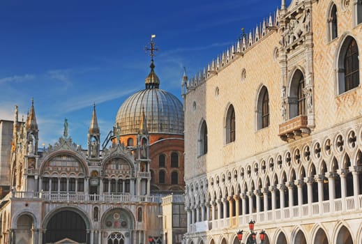 San Marco Square with Basilika San Marco and Doge Palace. Venice, Italy