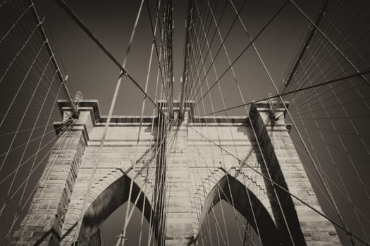 Vintage photo of Brooklyn Bridge (New York City, USA)