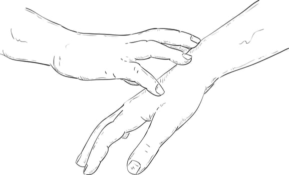 vector - gentle caress of the hand