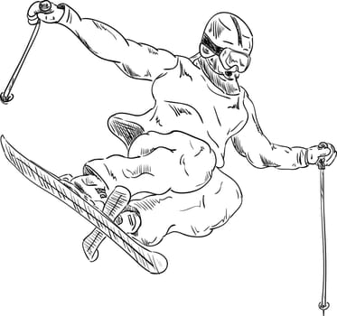 vector - Ski jump Extreme with cross ski