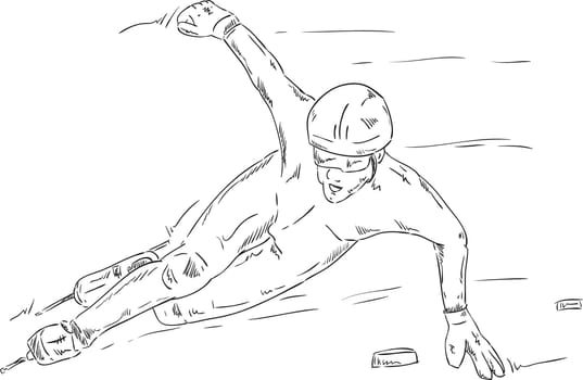 vector - speed skating - shorttrack - isolated on background
