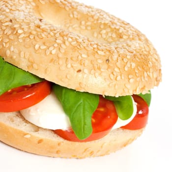 sesambagel with mozzarella