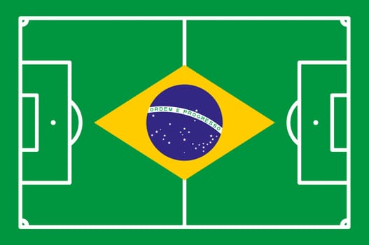 football field BRASIL background vector illustration