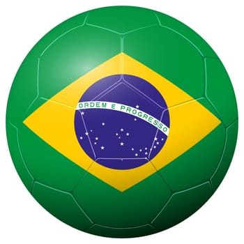 Soccer football with country flag BRAZIL
