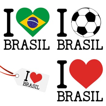 collection of Brasil icons and marketing accessories