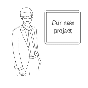 Portrait of an attractive young businessman witn new project.