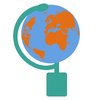 Isolated world map globe, vector illustration.
