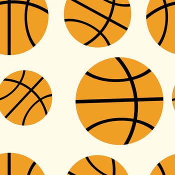basketball ball seamless pattern. Vector.