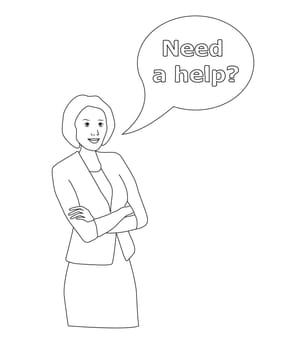 Vector sketch illustration of a successful business woman.