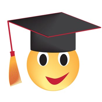 Smile in the Graduation Cap isolated on white, vector.