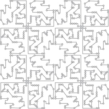 Phisics and mecanics, engineering a digital board. Vector illustration.
