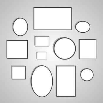 Picture frame vector. Photo art gallery on vintage wall.