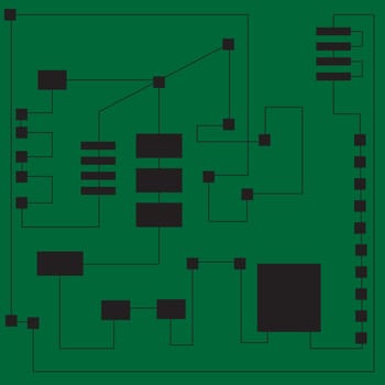 Phisics and mecanics, engineering a digital board. Vector illustration.