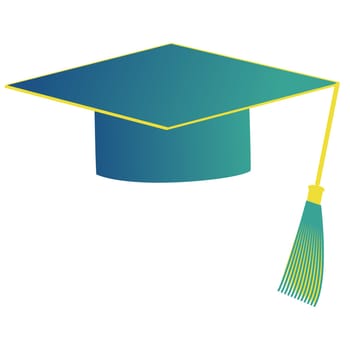 Graduation Cap isolated on white, vector illustration.