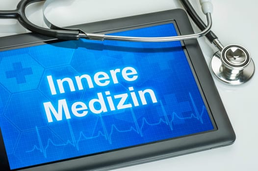 Tablet with the department of internal medicine on display