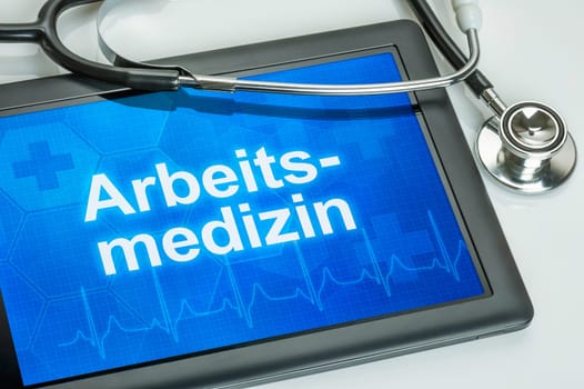 Tablet with the text Occupational Medicine on the display