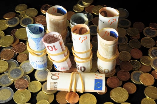 Some Scattered Money Representing Different Markets Financial Concept