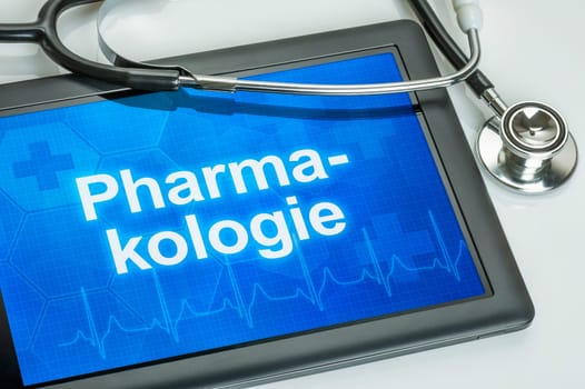 Tablet with the specialty pharmacology on display