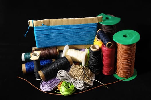 Roll of Twine isolated on a Black Background