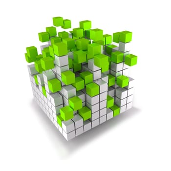 Cube heap and green cube wave