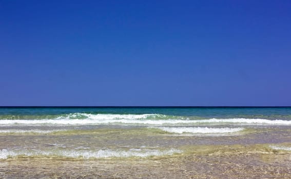 Beautiful sandy beach in Thassos island
