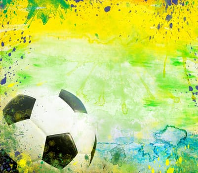 Vintage photo of soccer ball OF Brazil 2014