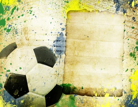 Vintage photo of soccer ball OF Brazil 2014