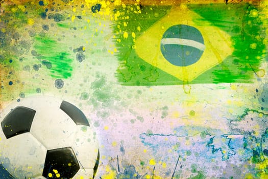 Vintage photo of soccer ball OF Brazil 2014