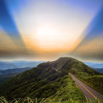 beautiful mountain road with nice sky for adv or others purpose use