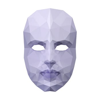 Abstract polygonal face mask on white background