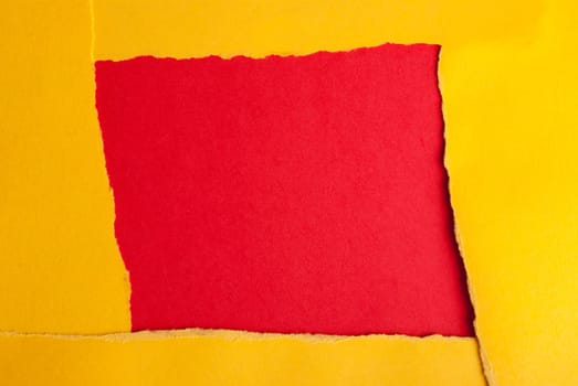 A Yellow Frame on a Red Square, Paper Background