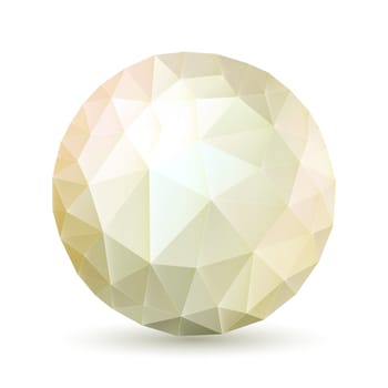 Abstract polygonal sphere in ght shades on white background